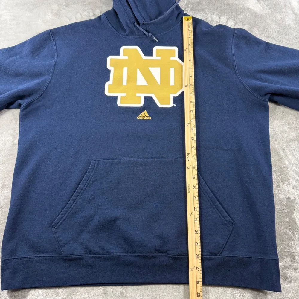 Adidas Notre Dame Fighting Irish Hoodie Mens XL Navy Blue Pullover Sweatshirt